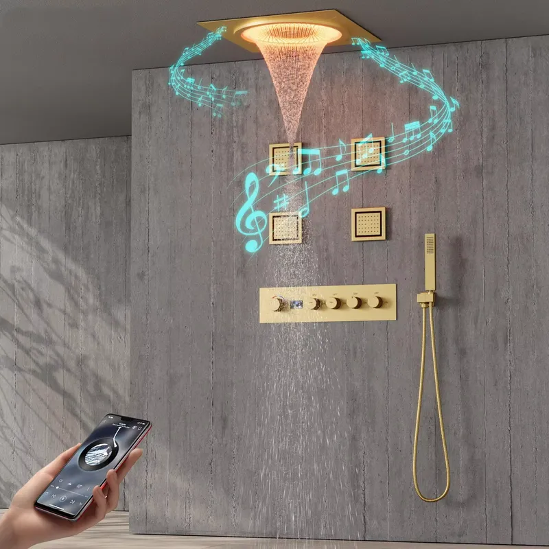 Home In Bathroom - Set Doccia LED Intelligente con Musica,