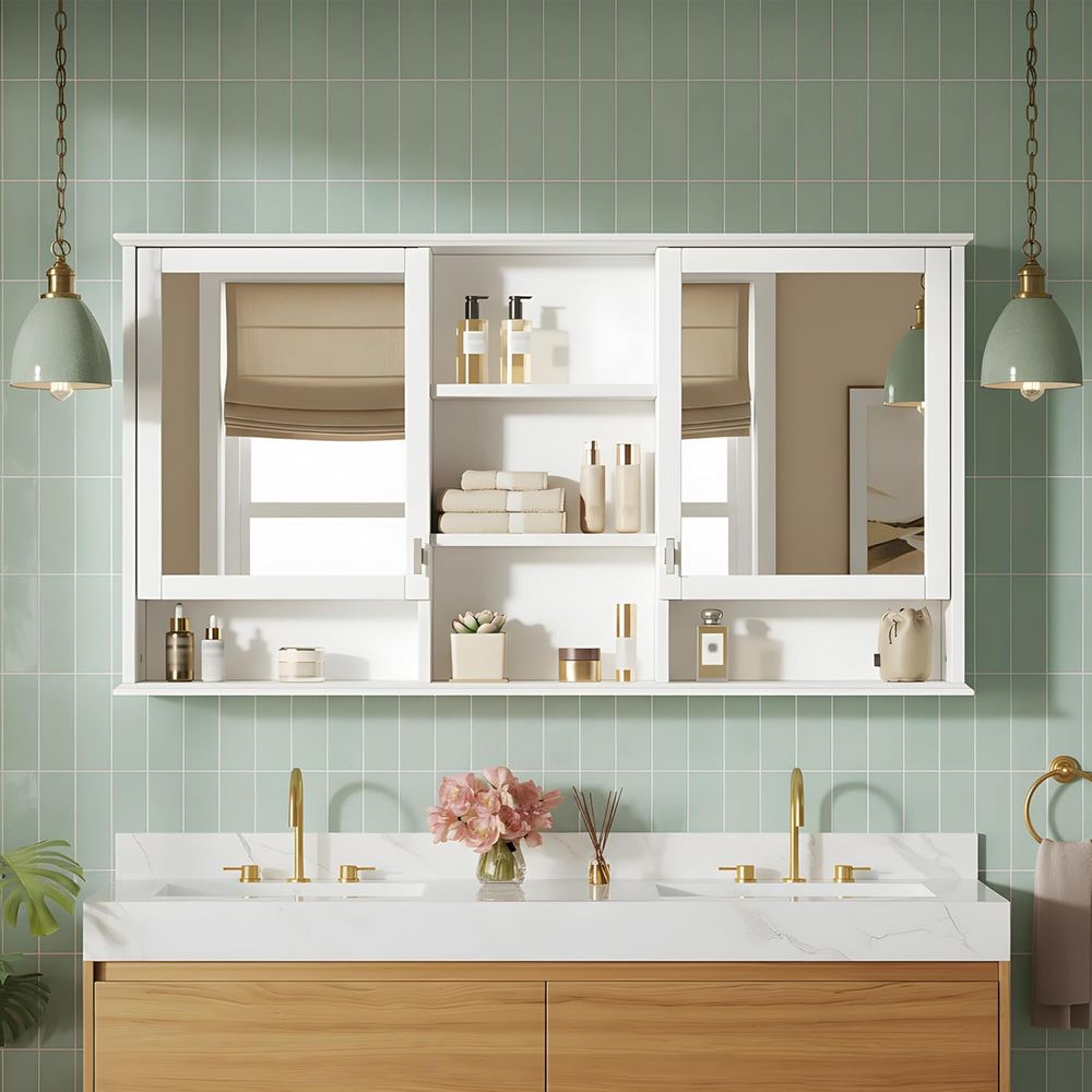 Bathroom Cabinet Mirror - Armadietto da Bagno con Specchio 55