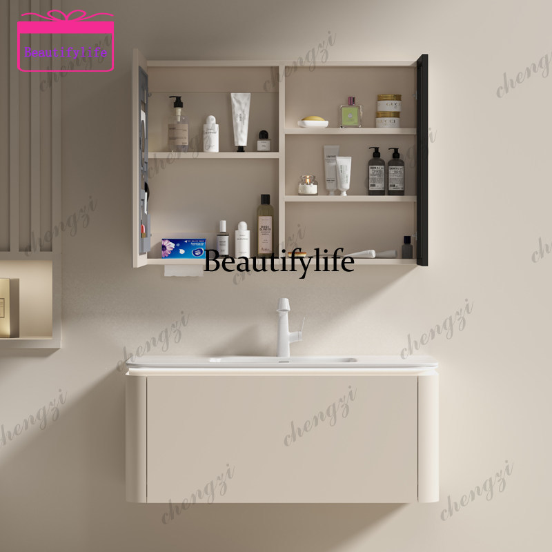 Bathroom Cabinet Mirror - Mobile da bagno in legno massello