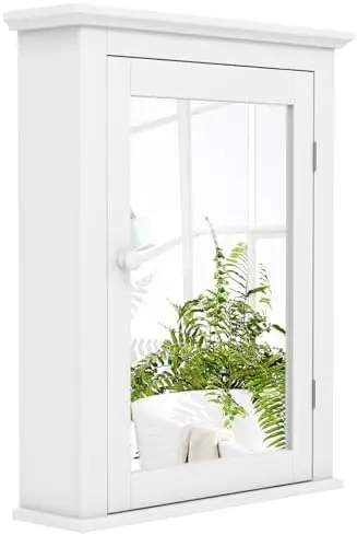 Bathroom Cabinet Mirror - Armadietto bianco per medicinali con specchio,