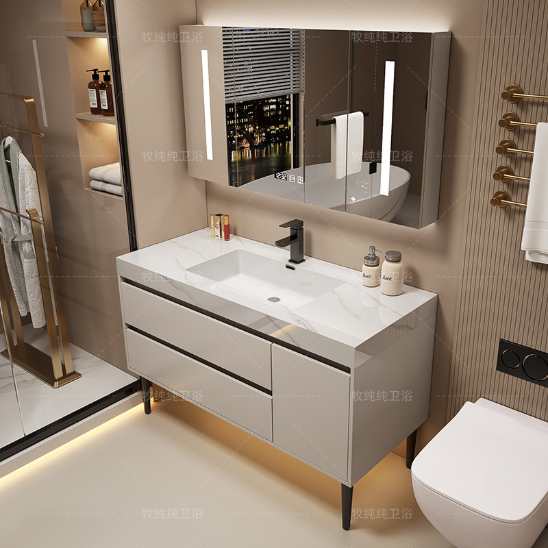 Home Bathroom Vanity Combo - Mobiletto da Bagno Sopra Specchio, Divisorio