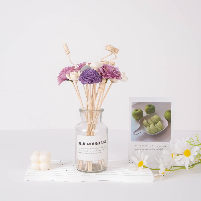 Home One Bathroom Accessories - Set di bastoncini in rattan e