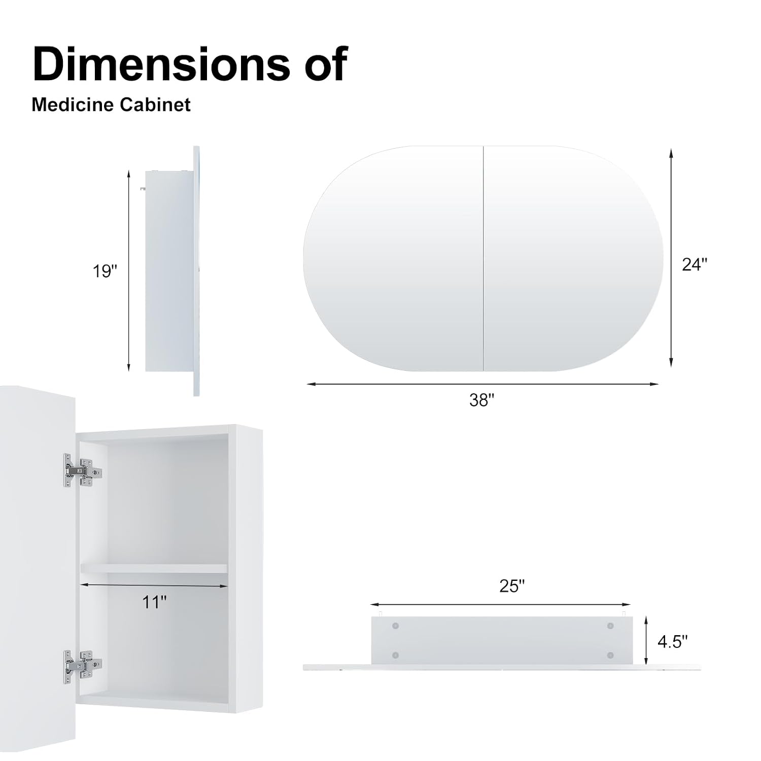 Armadietto da bagno ovale con  - Bathroom Cabinet Mirror recensione e prezzo