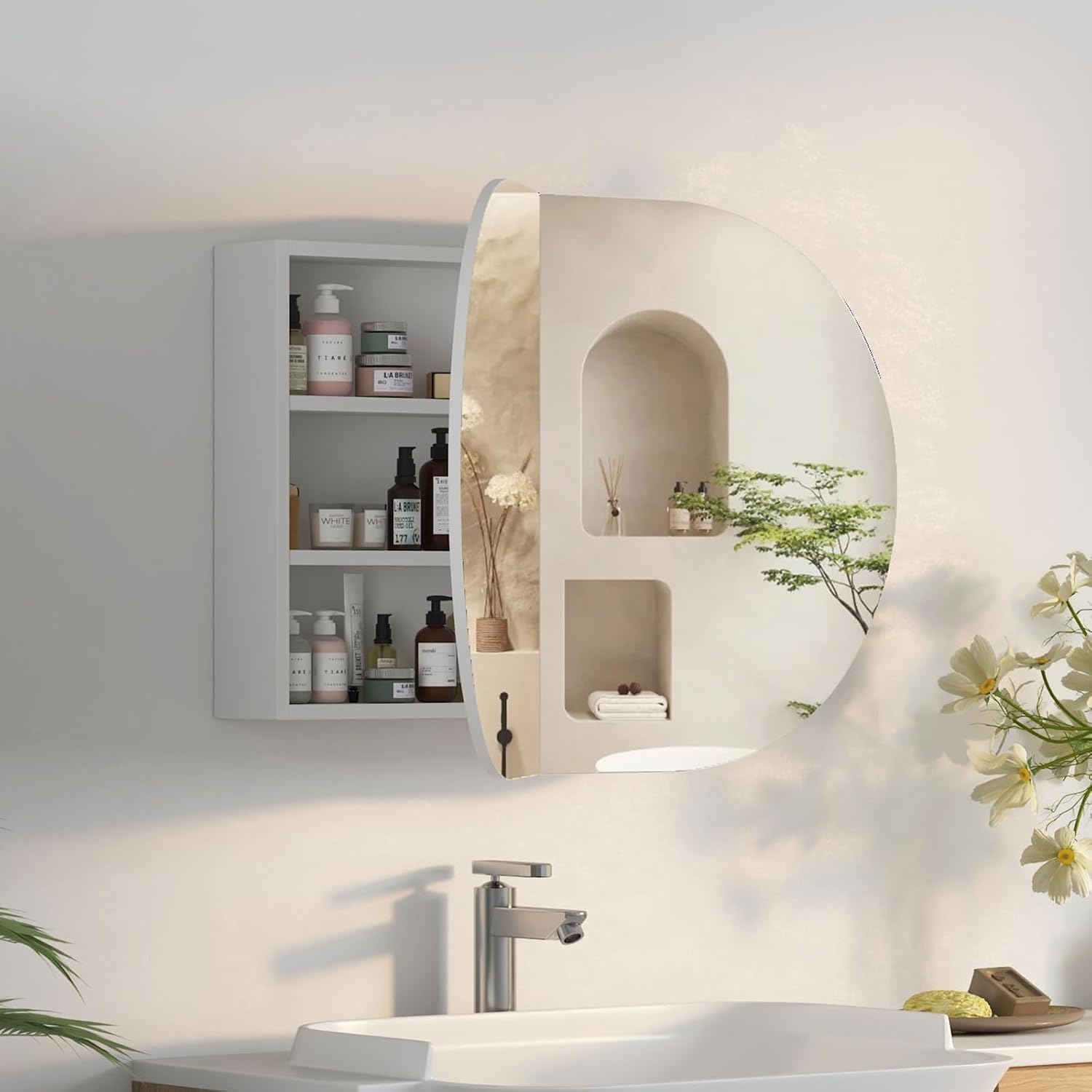 Armadietto da bagno ovale con  - Bathroom Cabinet Mirror recensione e prezzo