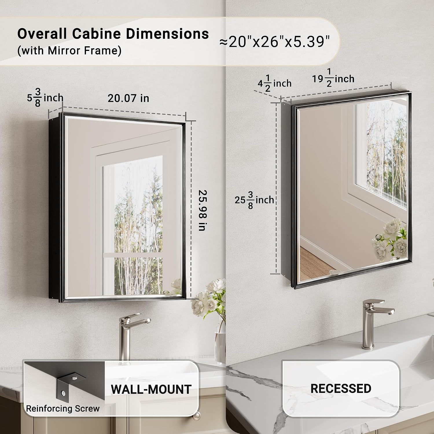 Mobiletto da bagno nero con sp - Bathroom Cabinet Mirror recensione e prezzo
