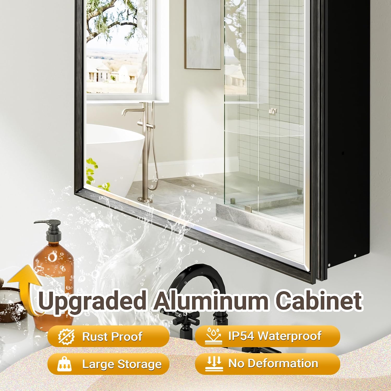 Mobiletto da bagno nero con sp - Bathroom Cabinet Mirror recensione e prezzo